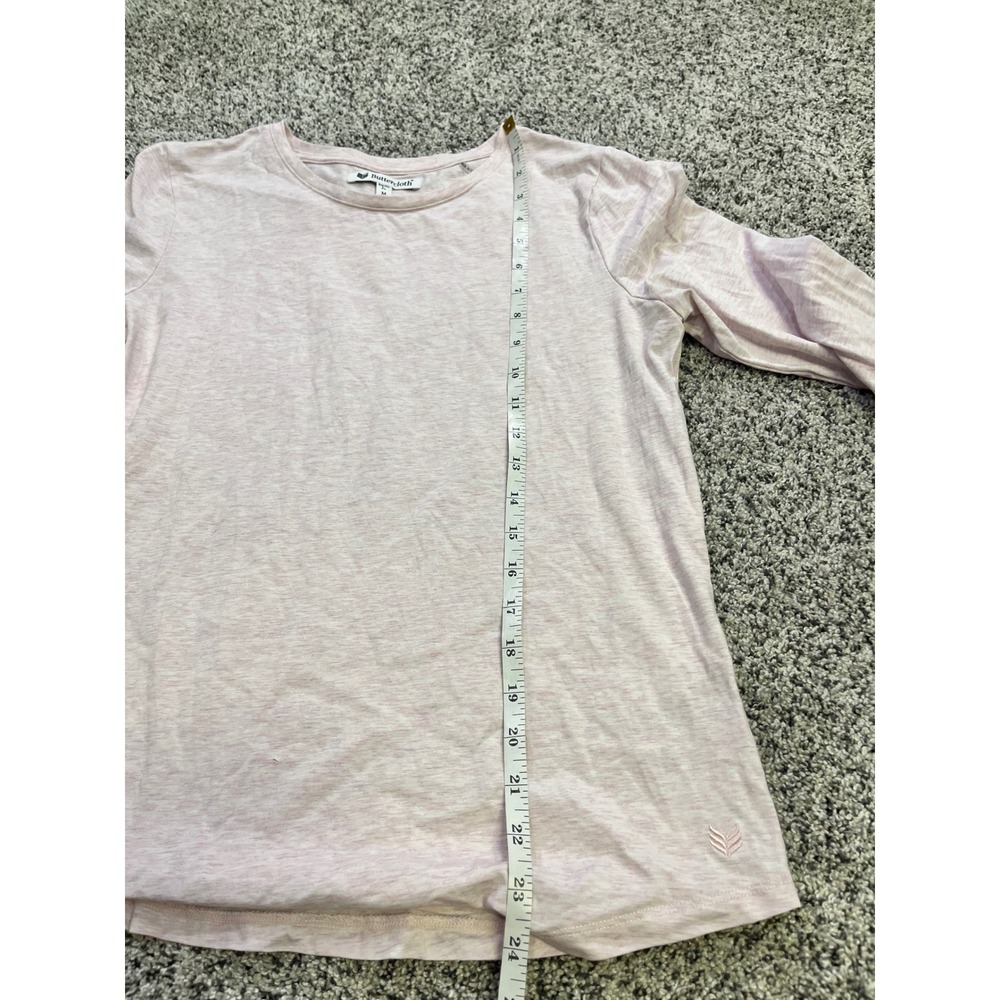 Buttercloth Womens Regular Fit Long Sleeve Pink‎ Marled Cotton Blend T Shirt M - Picture 8 of 12